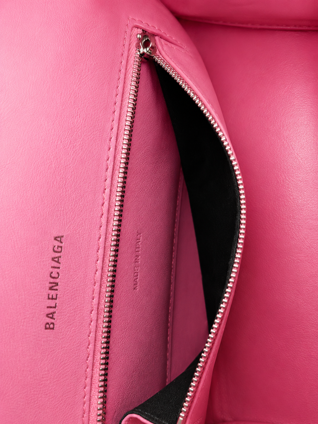 Balenciaga Hourglass Pink Crocodile-Embossed Top Handle Bag